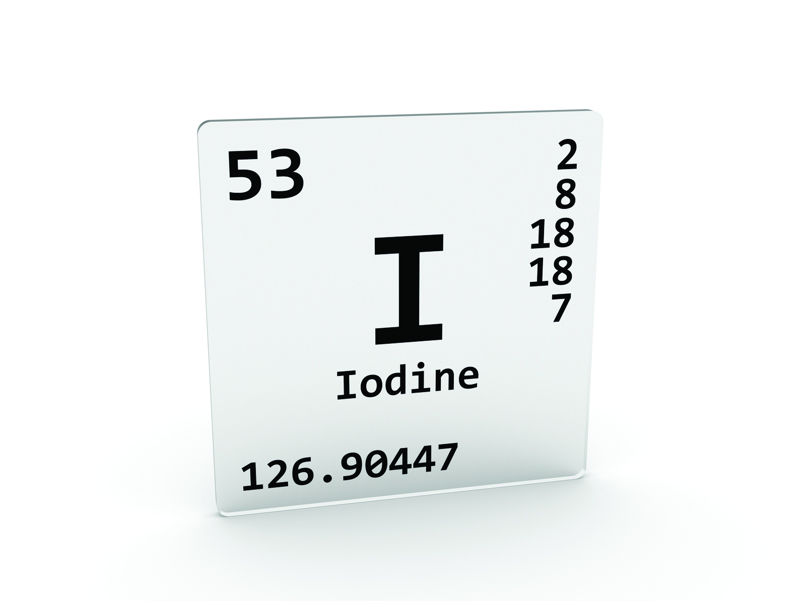 Iodine symbol - I - element of the periodic table